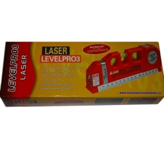 Vodováha laserová, Level Pro3, černá