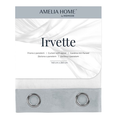 AmeliaHome Фіранка Irvette Eyelets срібний, 140 x 250 см