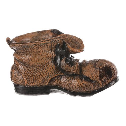 Blumenübertopf Schuh, 21 x 11 x 11 cm, Polyresinbraun  ,