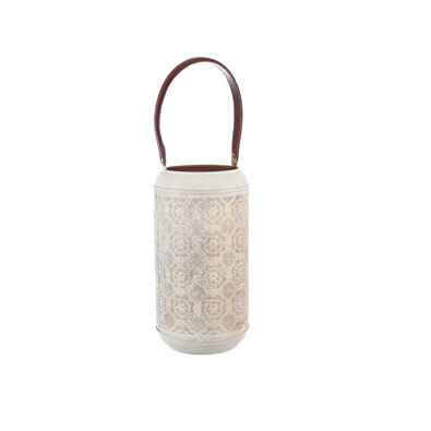 InDecor Sfeșnic metalic Mandala bej, 19 x 19 x 38cm