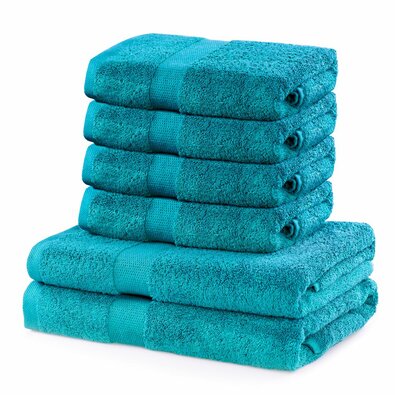 DecoKing Set of towels and bath towels Marinaturquoise, 6 pcs