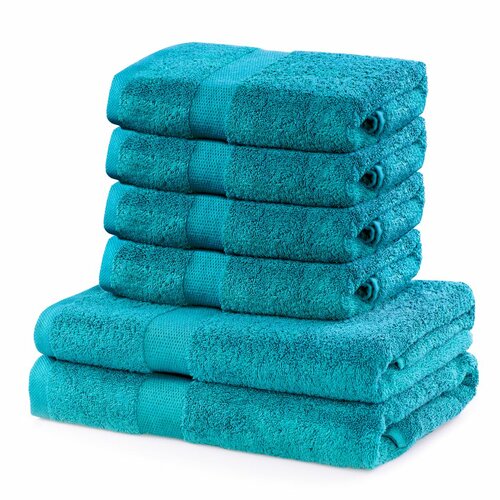 DecoKing Set of towels and bath towels Marinaturquoise, 6 pcs