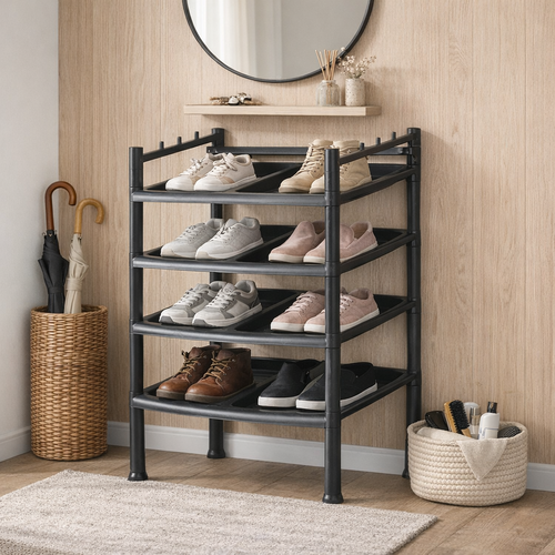 Omara za čevlje s 4 nadstropji Black 52 x 34 x 67