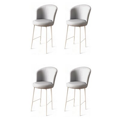 Set de scaune de bar Uras Grey and White, 4 buc.