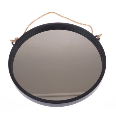 Plastové závesné zrkadlo Embellir čierna, pr. 48 cm