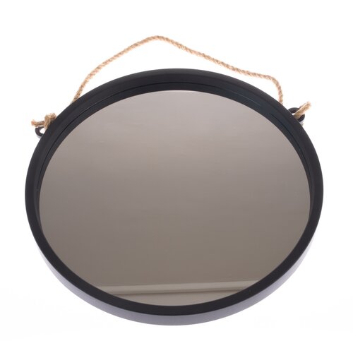 Oglindă suspendată din plastic Embellir negru,diametru 48 cm