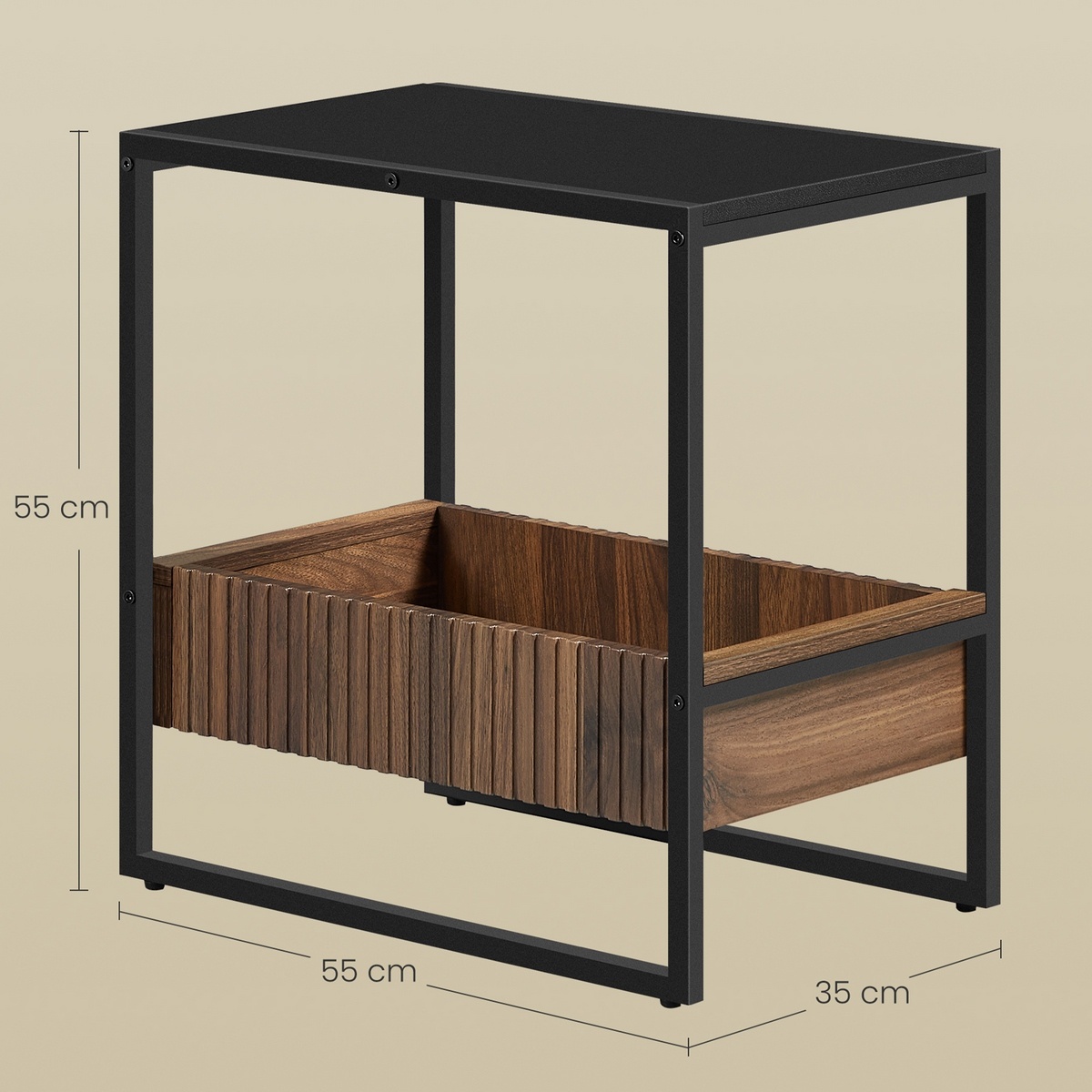 Odkladací stolík E1082 BK, čierna