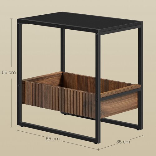 Beistelltisch E1082 BK, schwarz