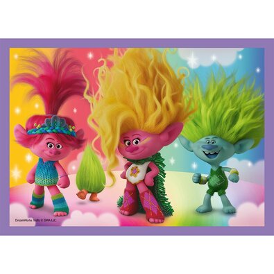 Puzzle Trefl Trolli 3 Aventură colorată, 4în1 (35, 48, 54, 70 bucăți)