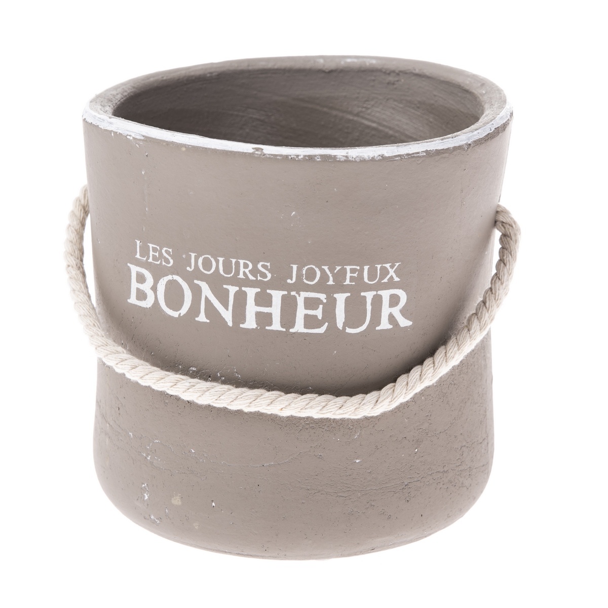 Poza Recipient ceramic de ghiveci Bonheur, maro, 14 x 15 cm