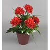 Umělá květina Chrysantéma v květináči 22 cm, červená