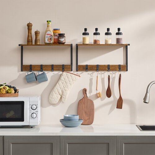 Sada nástenných políc E1083 OLW, staré drevo, 2 ks