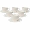 Set de 6 cești din porțelan cu farfurioare Linie 240 ml