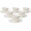 Set de 6 cești din porțelan cu farfurioare Linie 240 ml
