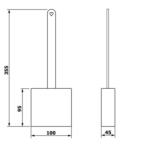 AQUALINE TF010 Silikon-Toilettenbürste für die Wandmontage/zum Stehen, Weiß