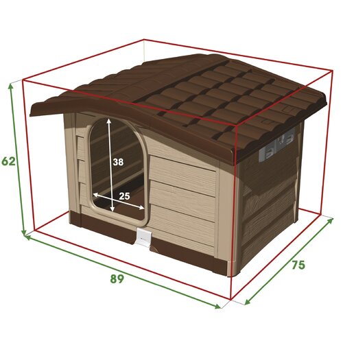 Doghouse Bungalow bej, 89 x 75 x 62 cm