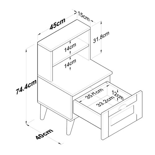 Măsuță de noptieră BD Walnut
