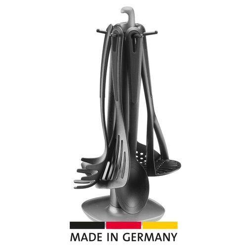 Westmark Vrtljiv stojalo s kuhinjskim priboromGENTLE, set 7 kosov, črna