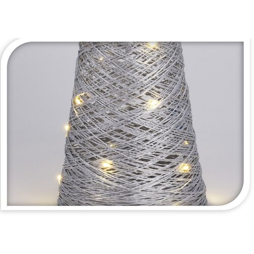 Metallico karácsonyi drót LED kúp, ezüst, 16,5 x 60 cm