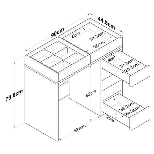 Kozmetický stolík Aurora White