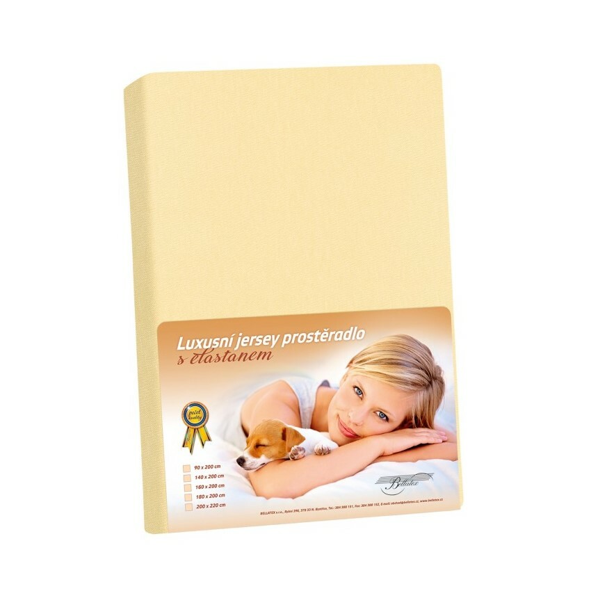 Bellatex Jersey prostěradlo s elastanem vanilková, 140 x 200 cm