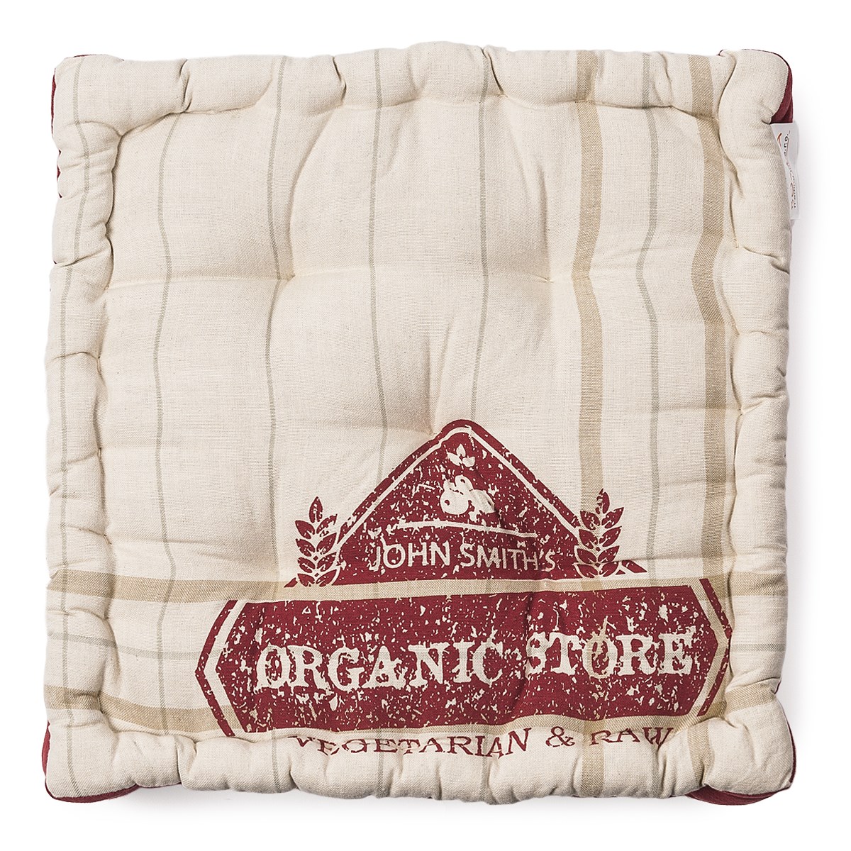 BO-MA Trading Sedák široký potlačený krémová, 36 x 36 cm