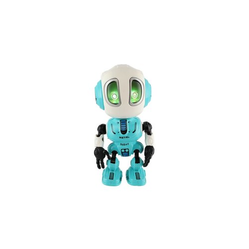 Teddies Robot ECHO opakující věty, 12 cm, kov, se zvukem a světlem