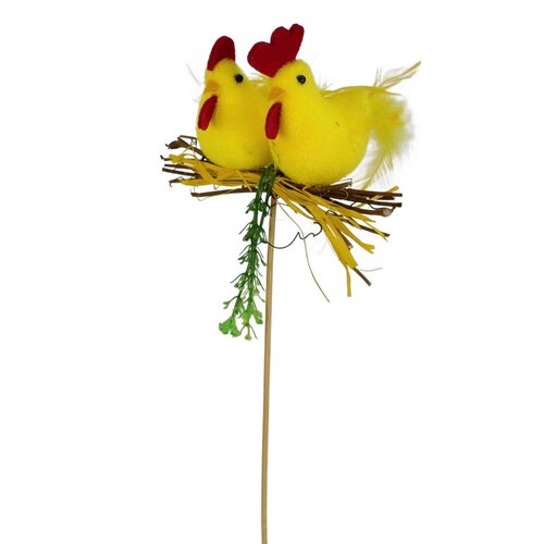 Zámek s kokošjo in kokoško, 30 x 8 cm, rumena