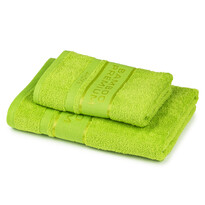 4Home Set Bamboo Premium Badetuch und Handtuch Grün, 70 x 140 cm, 50 x 100 cm