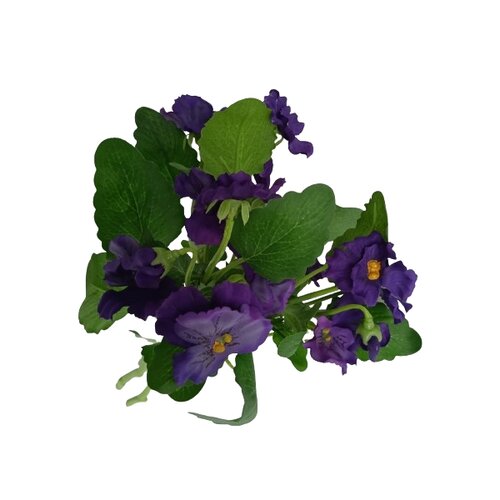 Umetni šopek mačeh temno vijolične barve, 37 cm