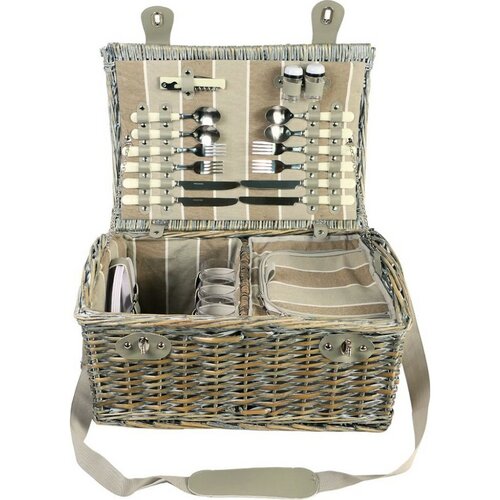 Coș picnic pentru 4 persoane Brown, 46 x 31x 21 cm