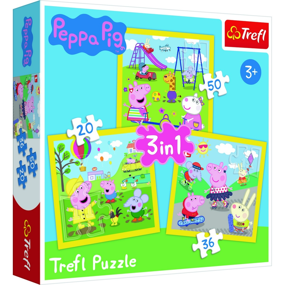 Trefl Puzzle Prasátko Peppa 3v1 (20,36,50 dílků)