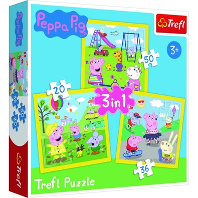 Trefl Puzzle Prasátko Peppa, 3 ks