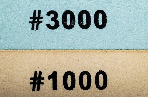 G21 Gourmet Damascus noževski set v bambusovem bloku, 5 kosov + brusni kamen