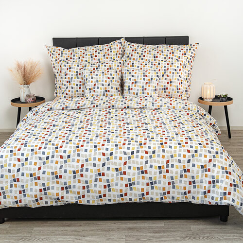 Kvalitex Krepp-Bettwäsche Mosaik, 240 x 220 cm, 2x 70 x 90 cm