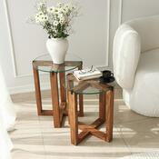 Komplet stranskih mizic Amalfi Walnut, 2 kos
