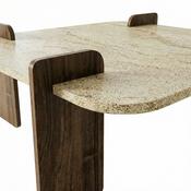 Măsuță de cafea Asha Medium – Travertine, Walnut