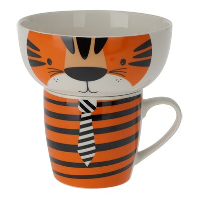 Otroški komplet skodelice in vrčka Mali tiger, porcelan