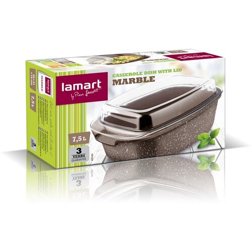 Lamart LT1155 Marble sütőedény főzőfedéllel, 7,5 l