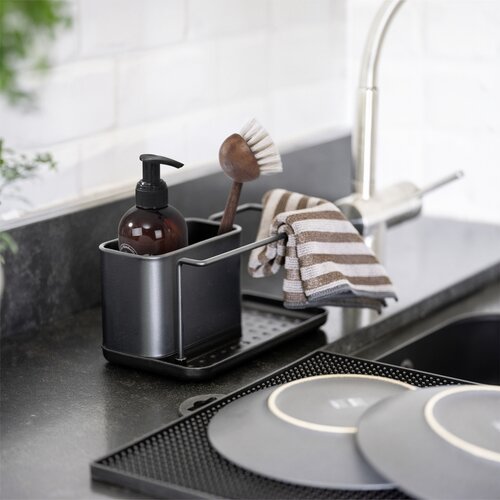 Wenko Orio rozsdamentes acél mosogatószervező, fekete