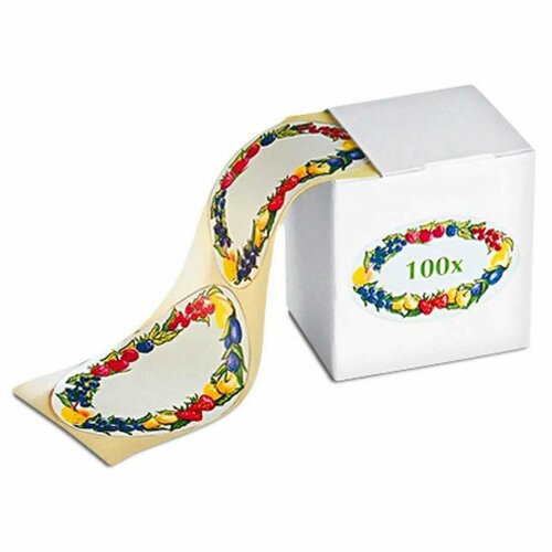 Samolepilne nalepke v pladnju z motivom sadja, 100kosov