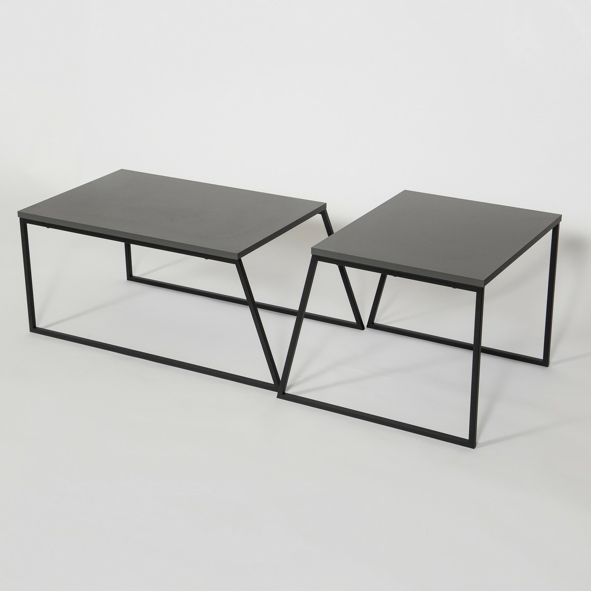 Súprava konferenčných stolíkov Orta Black and Anthracite, 2 ks