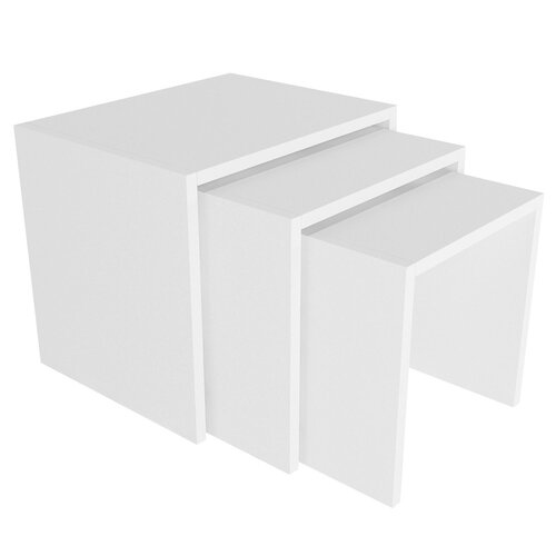 Beistelltisch Zariel White, 3 Stück