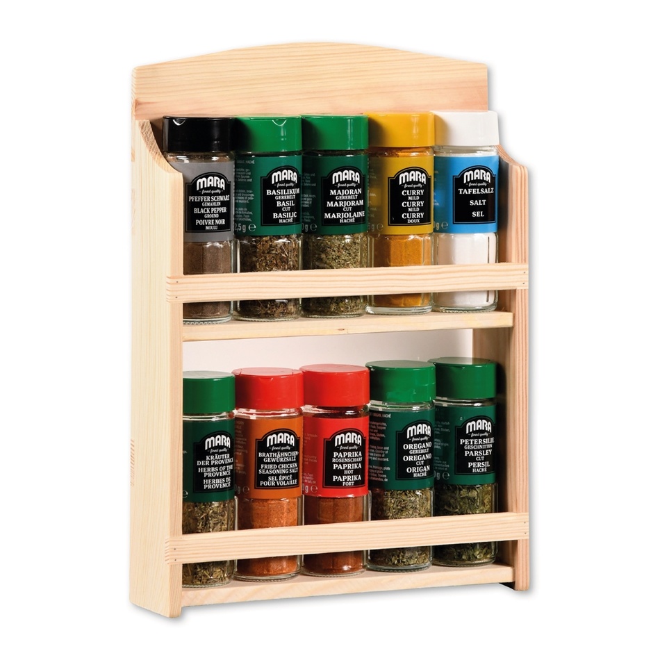Kesper 13134 Gewrzregal mit 10 gefllten Glsern aus Bambus, 32 x 23 x 6  cm | 4Home - Spezialist fr Ihr Zuhause