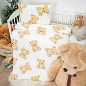 4Home Teddy gyerek pamut ágyneműhuzat kiságyba, 100 x 135 cm, 40 x 60 cm