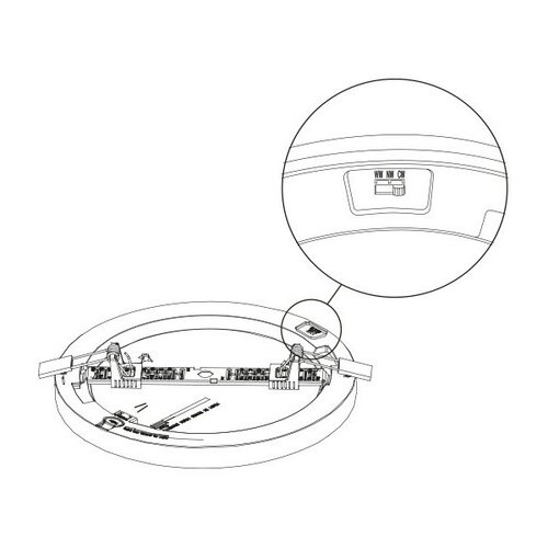 Panlux Prisadené LED svietidlo Adapt, pr. 22,5 cm, 18 W, IP20