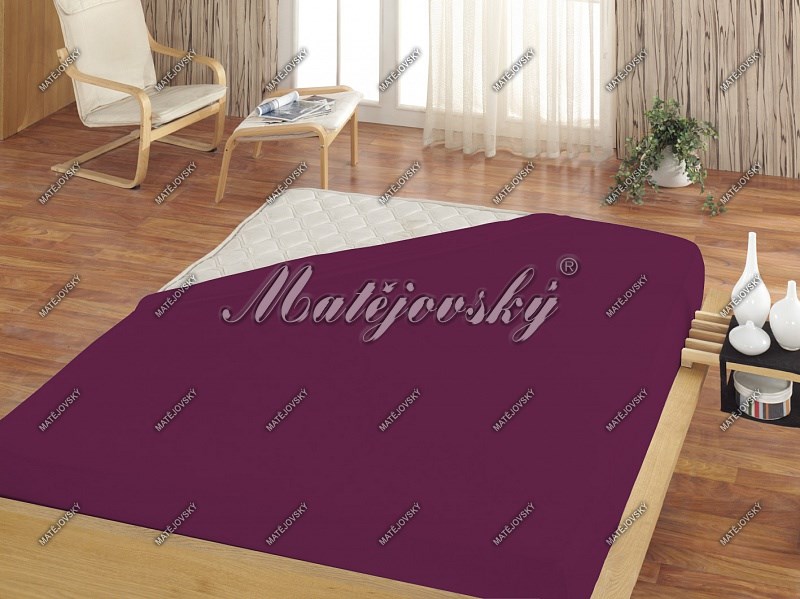 Matějovský prostěradlo Jersey fialová, 200 x 220 cm