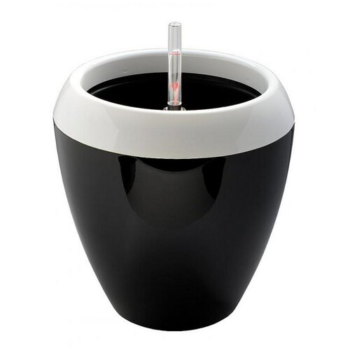 Ghiveci auto-udare Calimera, alb+negru