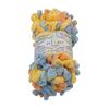 Przędza PUFFY color żółty, niebieski, pomarańczowy, 100 g / 9 m