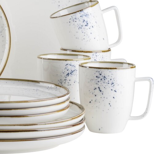 Mäser 16dílná sada nádobí Pintar White modré tečky